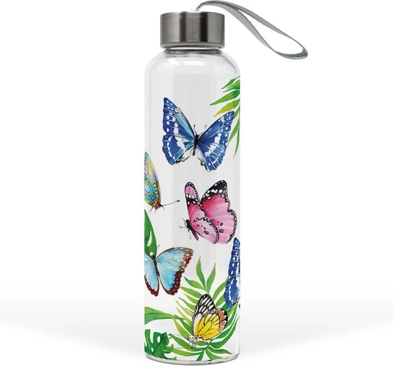 FLAŠA STAKLENA 500ML PPD TROPICAL BUTTERFLIES 603652