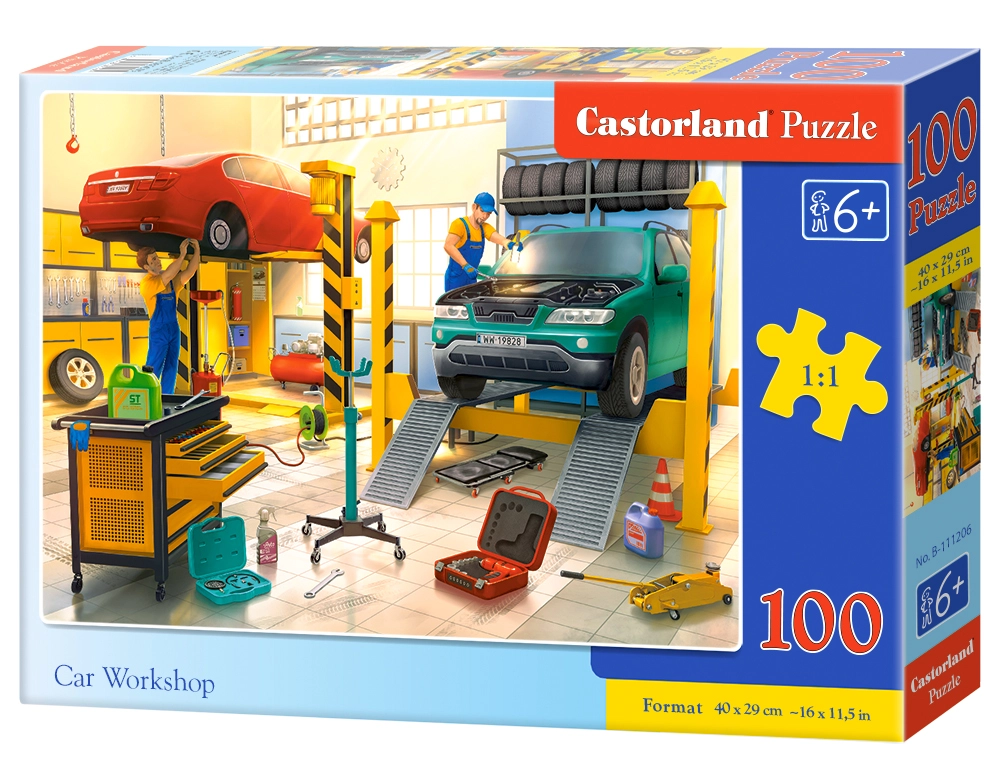 PUZZLE 100 CASTOR CAR WORKSHOP B-111206
