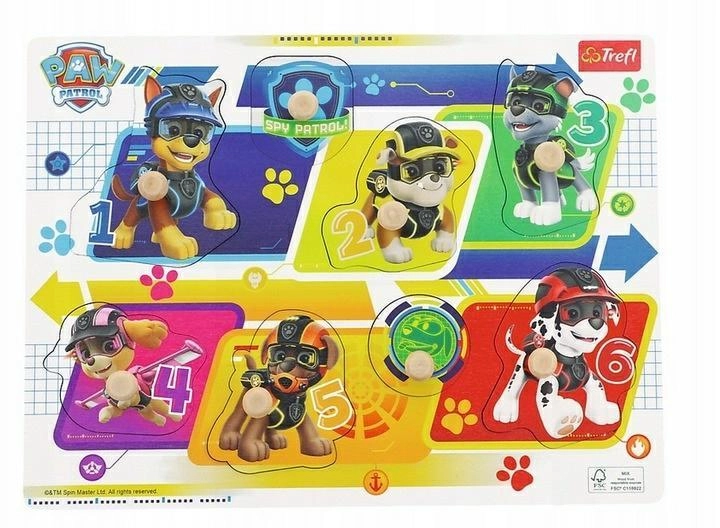 PUZZLE DRVENA UMETALJKA TREFL MEDIUM PAW PATROL SPY MULTI 61630