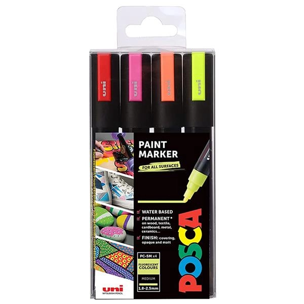 MARKERI OBLI UNI POSCA FLUORESCENTNE BOJE PC-5M 6784 4/1