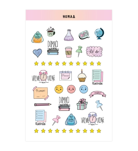 STIKERI ZA PLANER ŠKOLSKI NOMAD