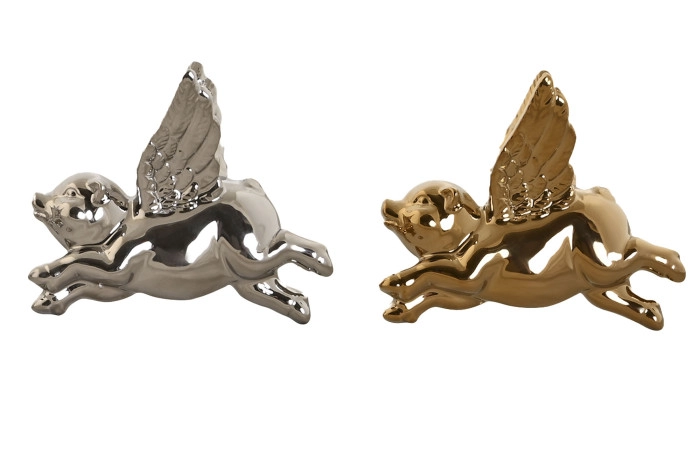 ZIDNA DEKORACIJA PRASE ITEM PORCELAIN 15X7X13 FLYING PIG 2 MOD DP-209341