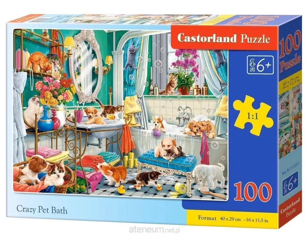 PUZZLE 100 CASTOR CRAZY PET BATH B-111251
