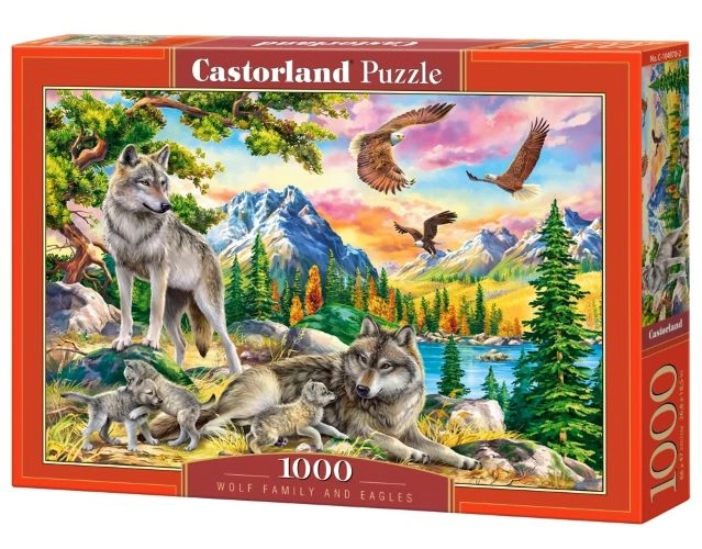 PUZZLE 1000 CASTOR WOLF FAMILLY AND EAGLES C-104970-2