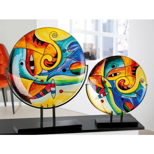 STAKLENA FIGURA KRUG VERONA GILDE 10X38,5X41,5 CM 44655