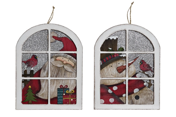 NOVOGODIŠNJA DEKORACIJA ZA VRATA ITEM WOOD 18,5X1,2X24 WINDOW 2 MOD NV-183897