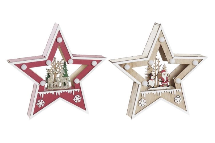 NOVOGODIŠNJA FIGURA ITEM WOOD LED 26X4X26 STAR 2 MOD NV-198408
