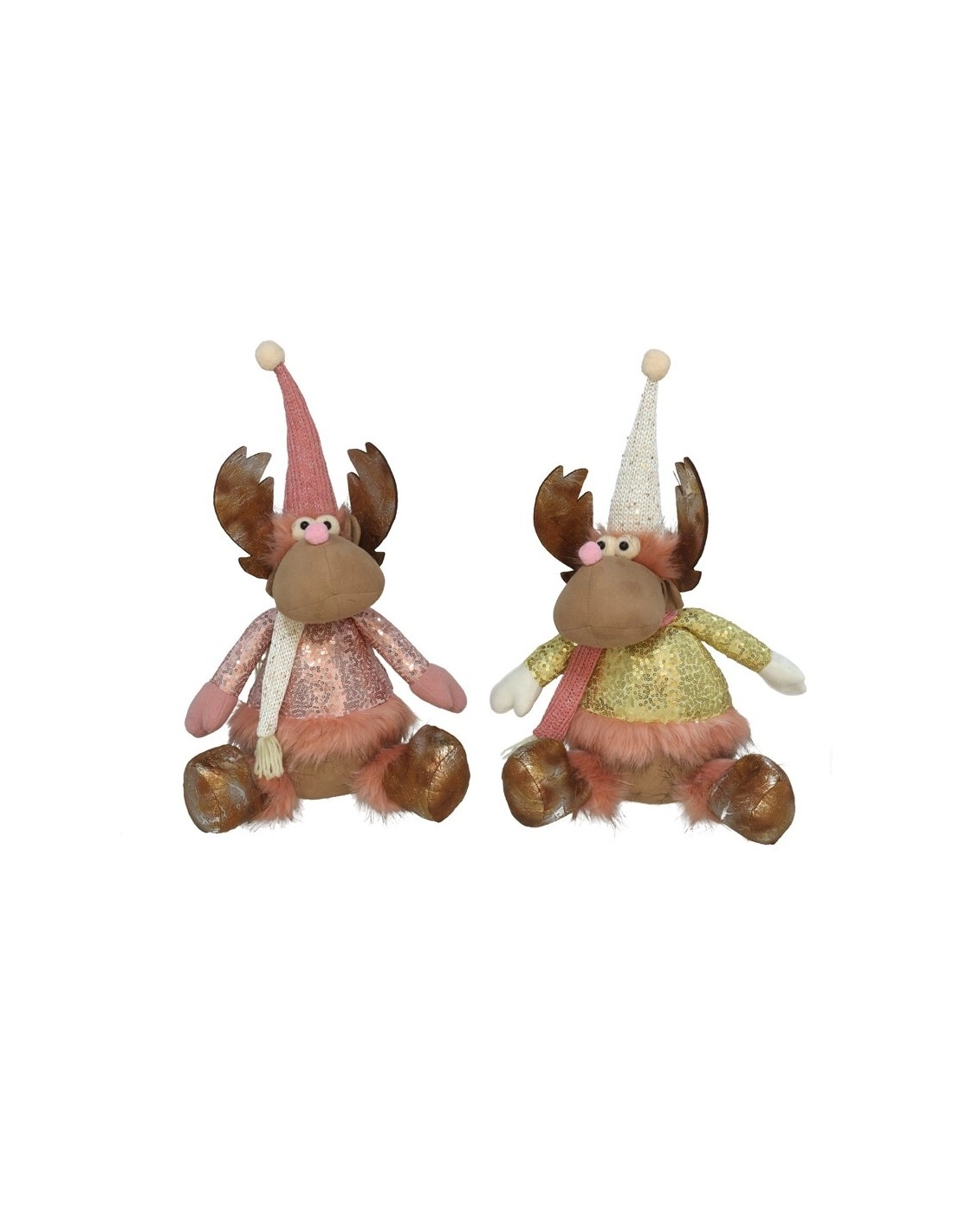 NOVOGODIŠNJI JELEN GERIMPORT PINK REINDEER 83CM 2 ASSORTMENT