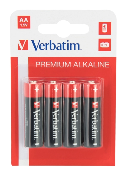 BATERIJE ALKALNE 1.5V AA VERBATIM 4/1