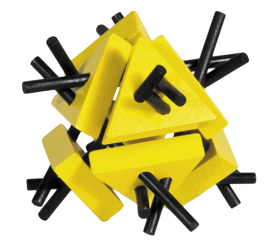 IQ-TEST FRIDOLIN BAMBOO PUZZLE TRIANGLES YELLOW 17178