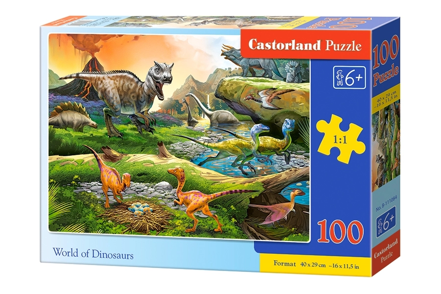 PUZZLE 100 CASTOR WORLD OF DINOSAURS B-111084