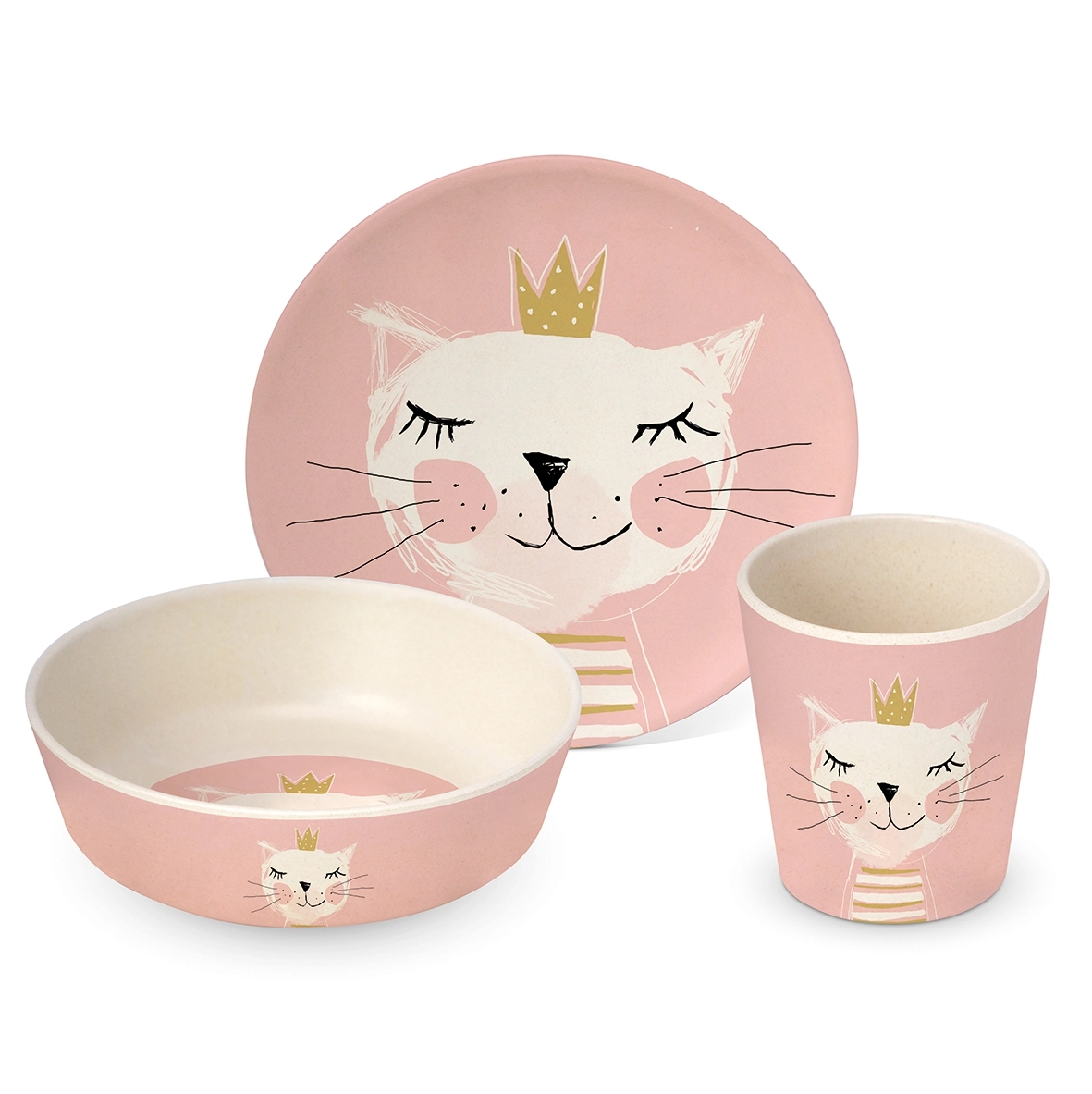 BAMBOO CHILDREN SET HAPPY CAT 604023