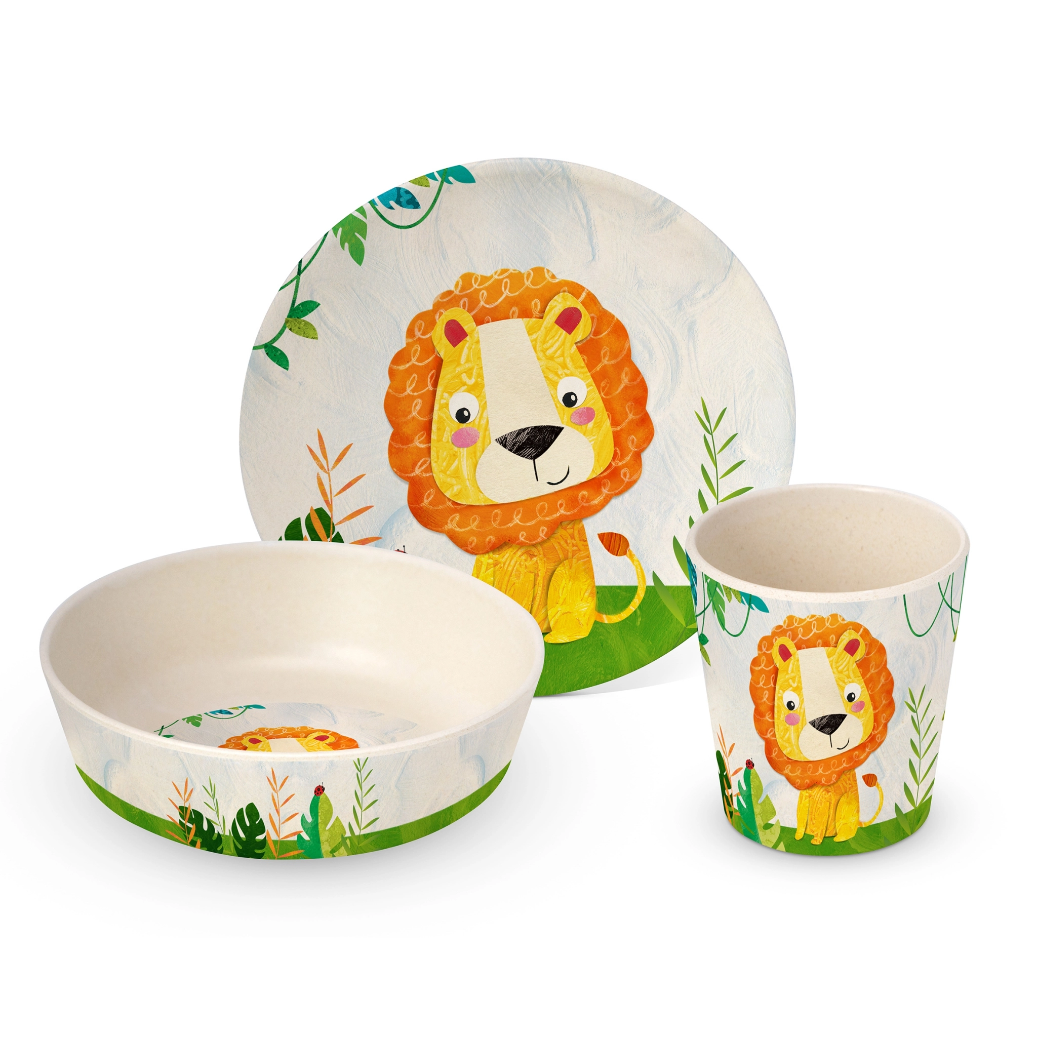 BAMBOO CHILDRENS SET HAPPY LION 603678
