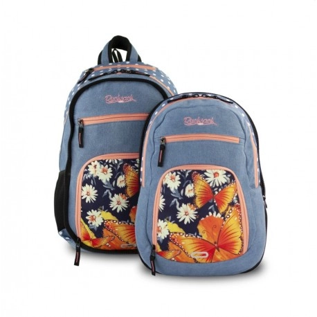 ŠKOLSKI RUKSAK 2U1 JEANS BUTTERFLY 20R111-01