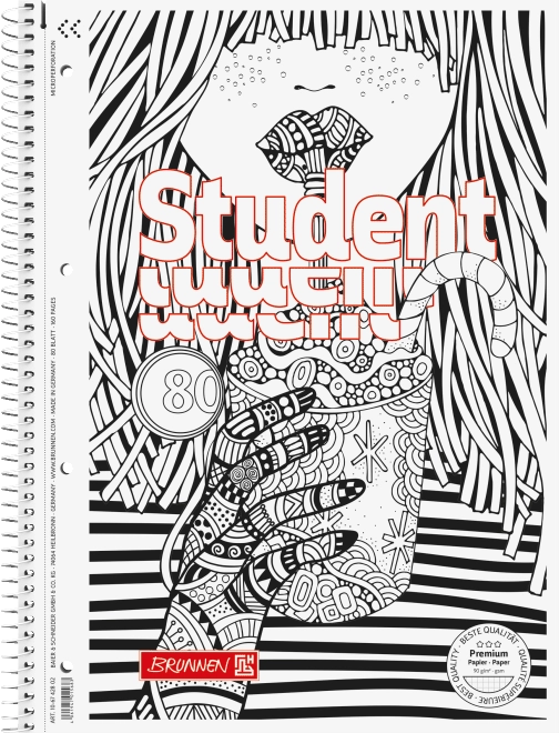 SVESKA SPIRALA A4 KARO BRUNNEN ZEN ART COCKTAIL 106742802