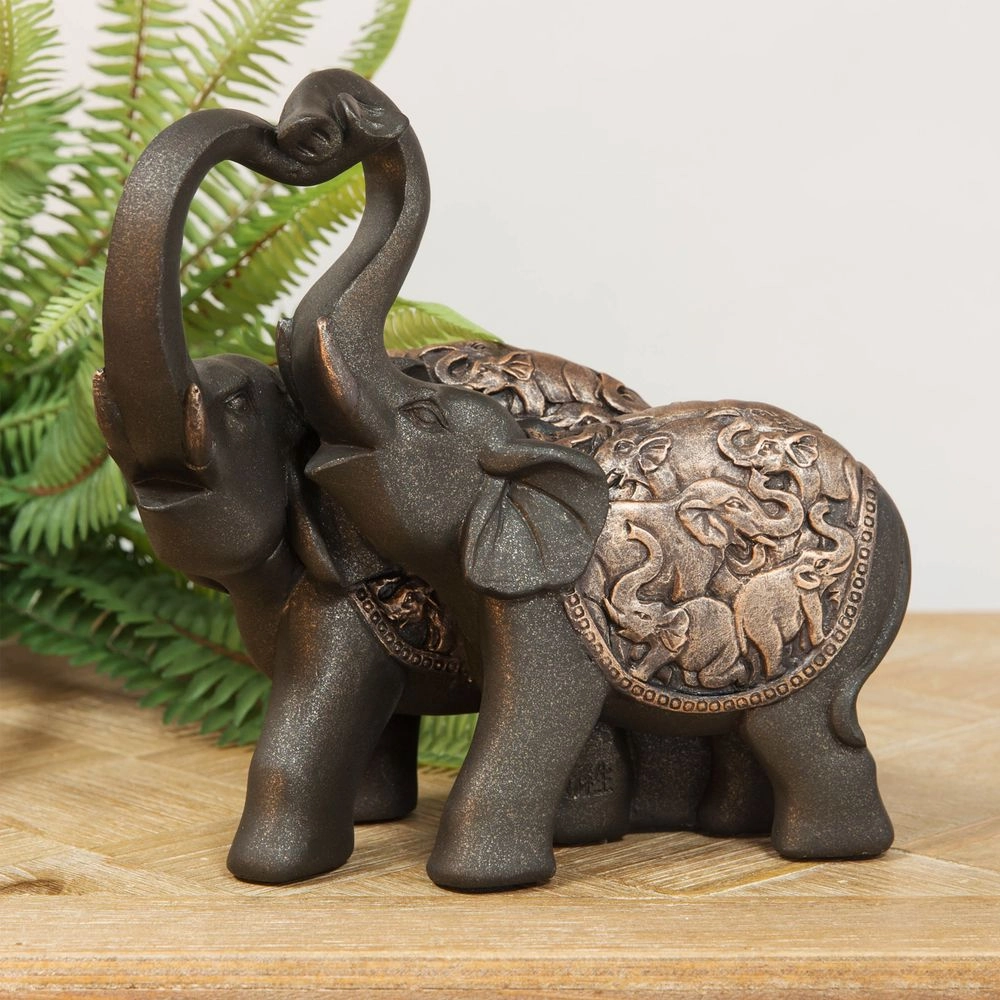 FIGURA WIDDOP PAIR OF RESIN ELEPHANTS 62997
