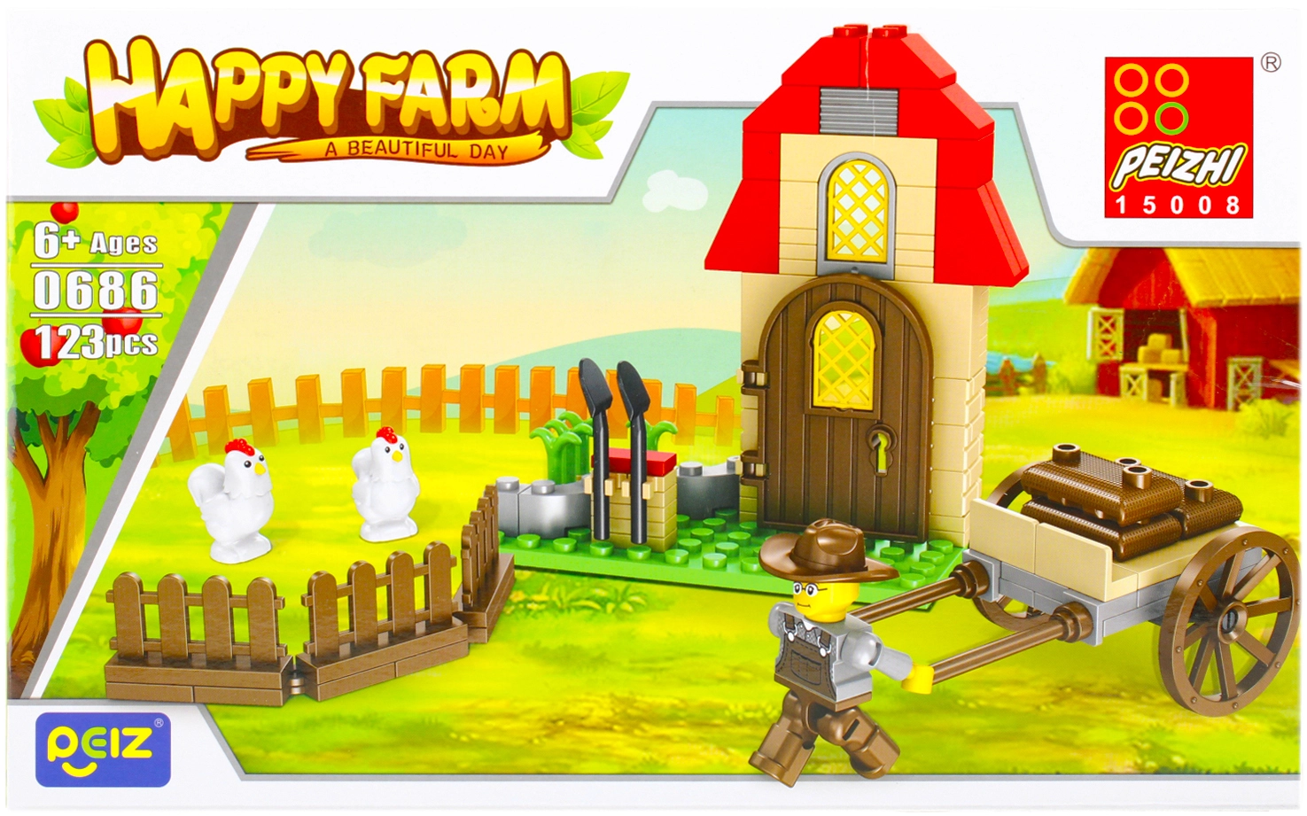 KOCKICE HAPPY FARM EURO-TRADE 123PCS 482586