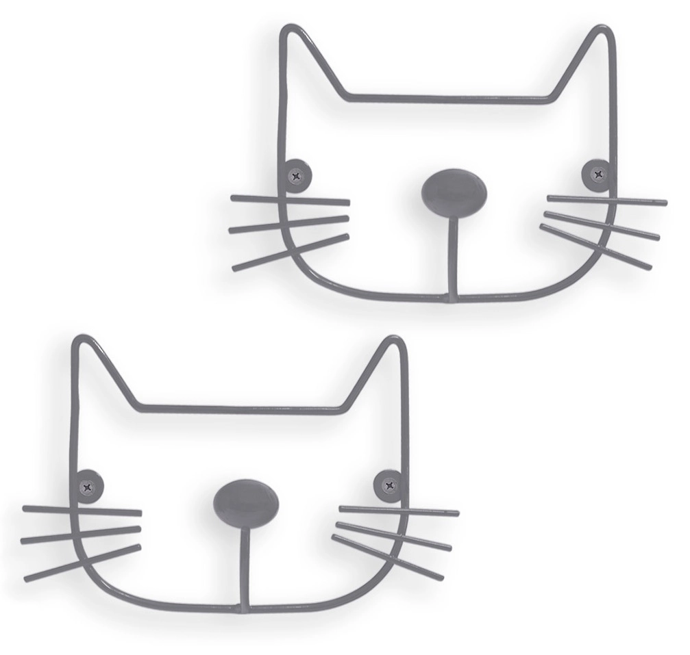 ZIDNI VJEŠAONIK BALVI THE CAT X2 GRAY IRON 26875