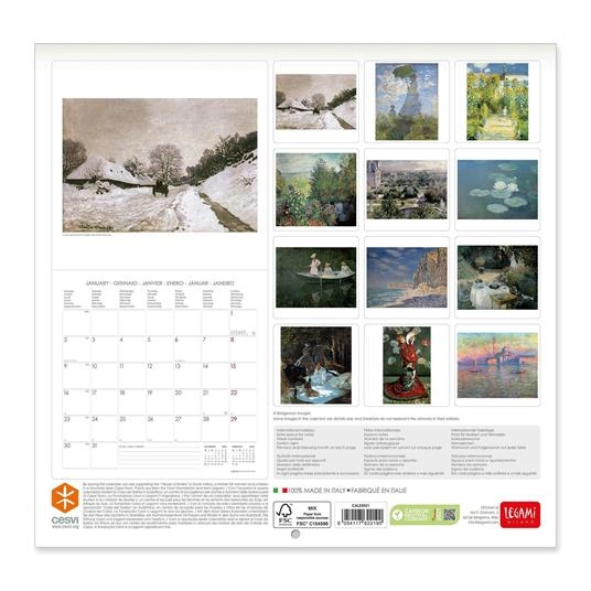 KALENDAR ZIDNI LEGAMI CLAUDE MONET - 30X29 - ART CAL23031