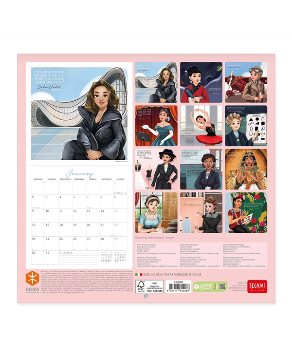 KALENDAR ZIDNI LEGAMI INSPIRING WOMEN - 30X29 - LIFESTYLE CAL23038