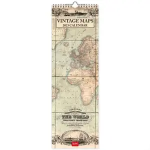 KALENDAR ZIDNI LEGAMI VINTAGE MAPS - 16X49 - MAPS CAL23099
