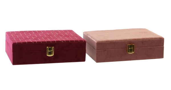 KUTIJA ZA NAKIT ITEM POLYESTER WOOD 24X16X7 GEOME VELVET 2 MOD.