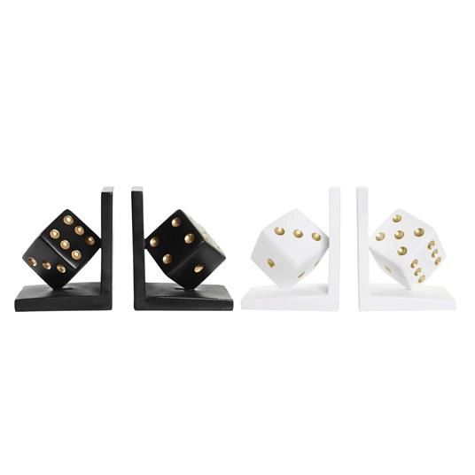 DRŽAČ ZA KNJIGE ITEM SET 2 RESIN 12X10X15 DICES BLACK