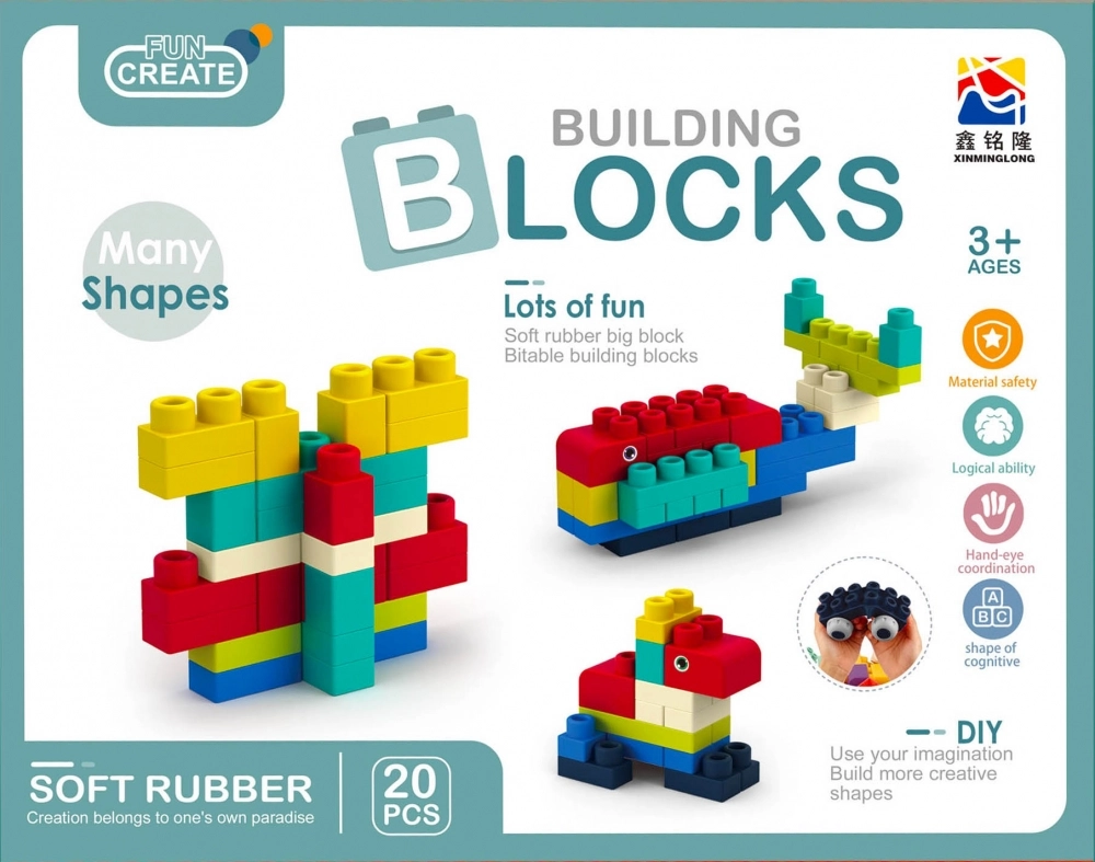 IGRAČKA CONSTRUCTION BLOCKS EURO-TRADE SOFT COLOUR BOX 502450 20/1