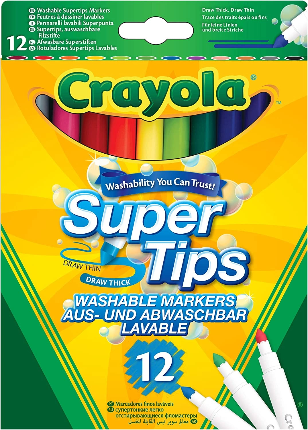FLOMASTERI CRAYOLA SUPERTIPS WASHABLE MARKERS 7509 12/1