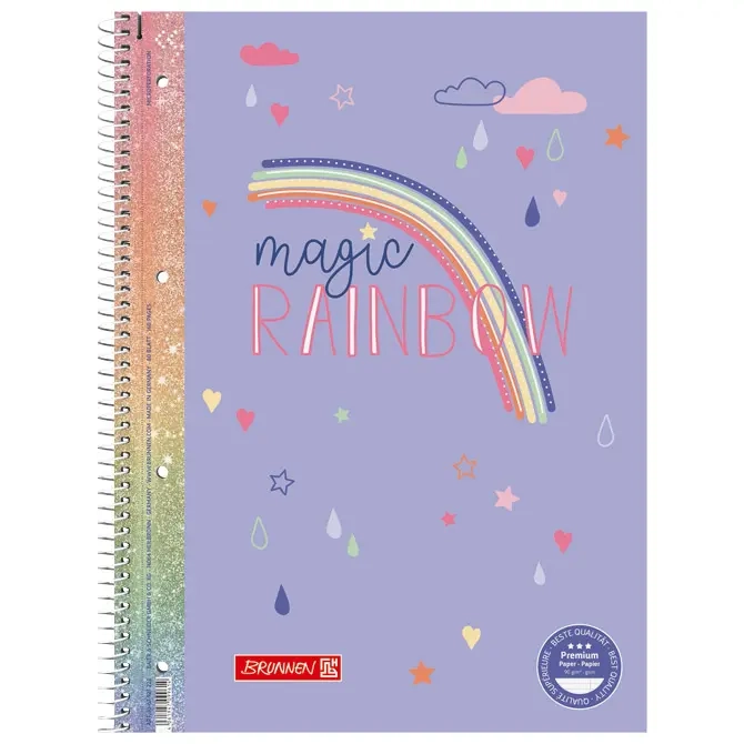 SVESKA SPIRALA A4 90G DIKTO BRUNNEN MAGIC RAINBOW 1067927222