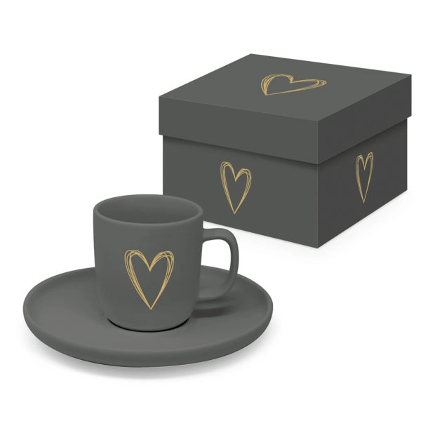 ŠOLJA ZA ESPRESSO PPD PURE HEART ANTHRACITE MATTE 160702127