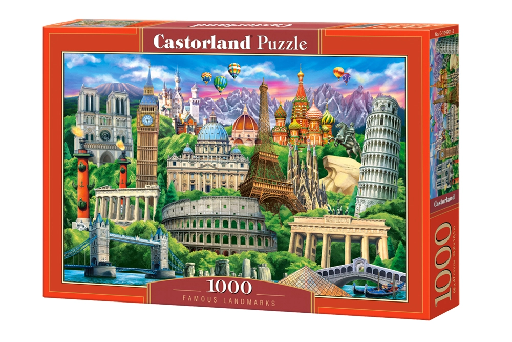 PUZZLE 1000 CASTOR FAMOUS LANDMARKS C-104901-2