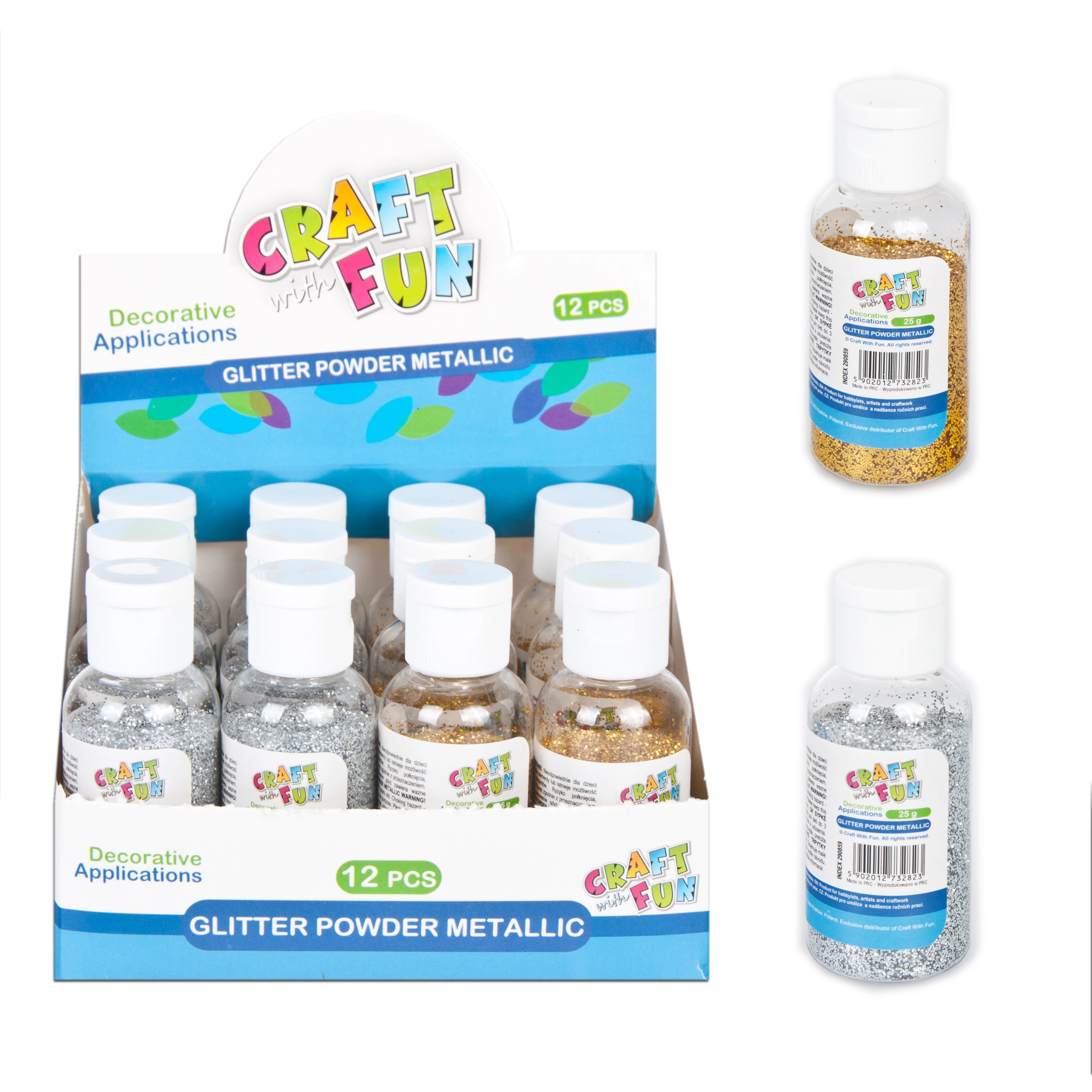 PRAH GLITER 25GR METALLIC SREBRNI/ZLATNI EURO-TRADE 290859 1/12