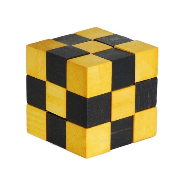 IQ-TEST FRIDOLIN WOODEN CUBE YELLOW/BLACK 17415-17417