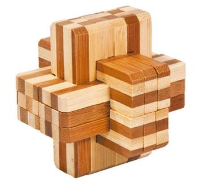 IQ-TEST FRIDOLIN BAMBOO PUZZLE BLOCK-CROSS 17156
