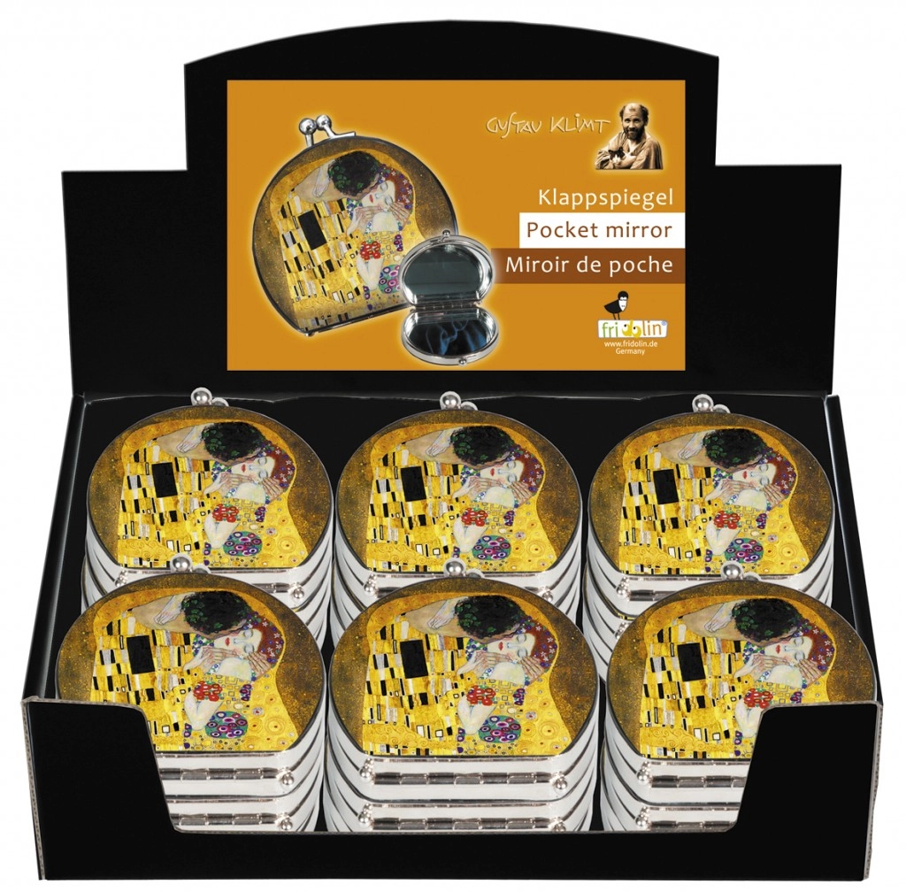 OGLEDALCE BOX POCKET MIRROR TEXTILE SURFACE 12345