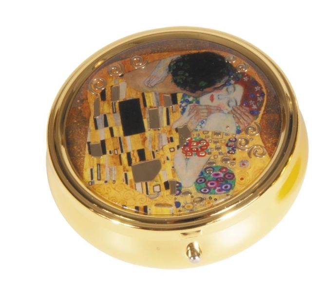 KUTIJA ZA PIPULE PILL-BOX LARGE ROUND KLIMT KISS 19921