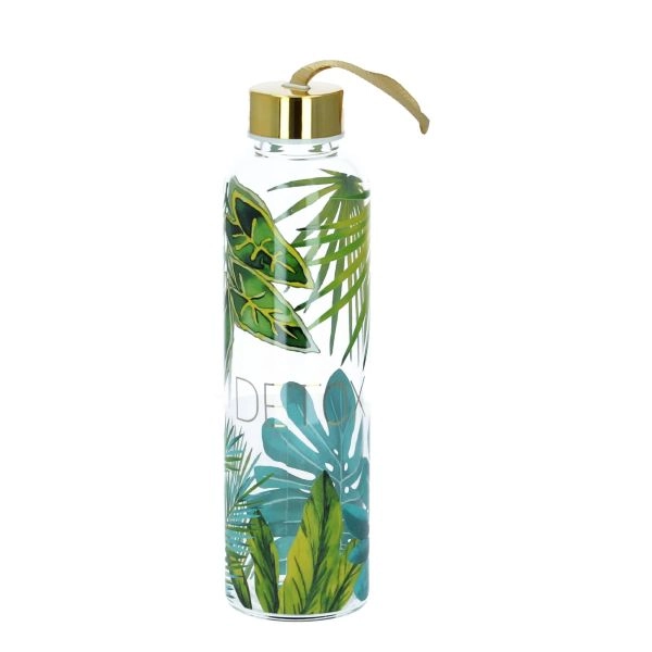 FLAŠA STAKLENA 500ML GLASS BOTTLE JUNGLE REAL GOLD 604034