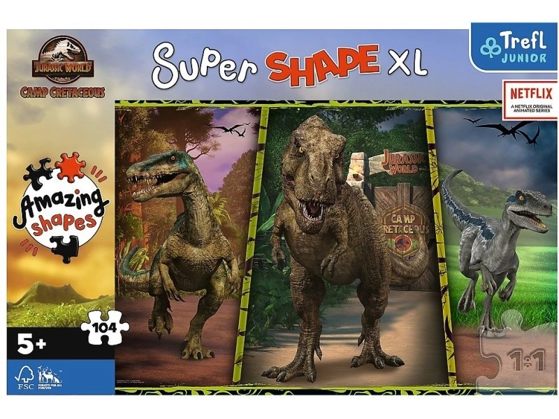 PUZZLE 104 XL TREFL COLORFUL DINOSAURS 50020