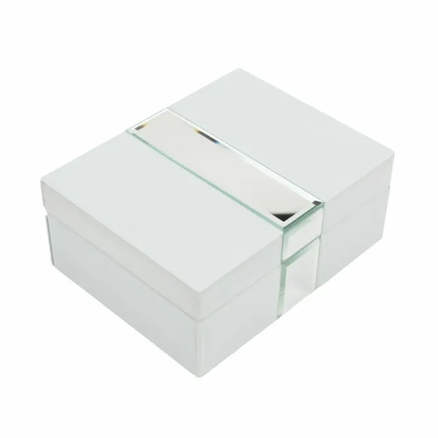 KUTIJA ZA NAKIT WIDDOP WHITE & SILVER GLASS 19CM HE1660