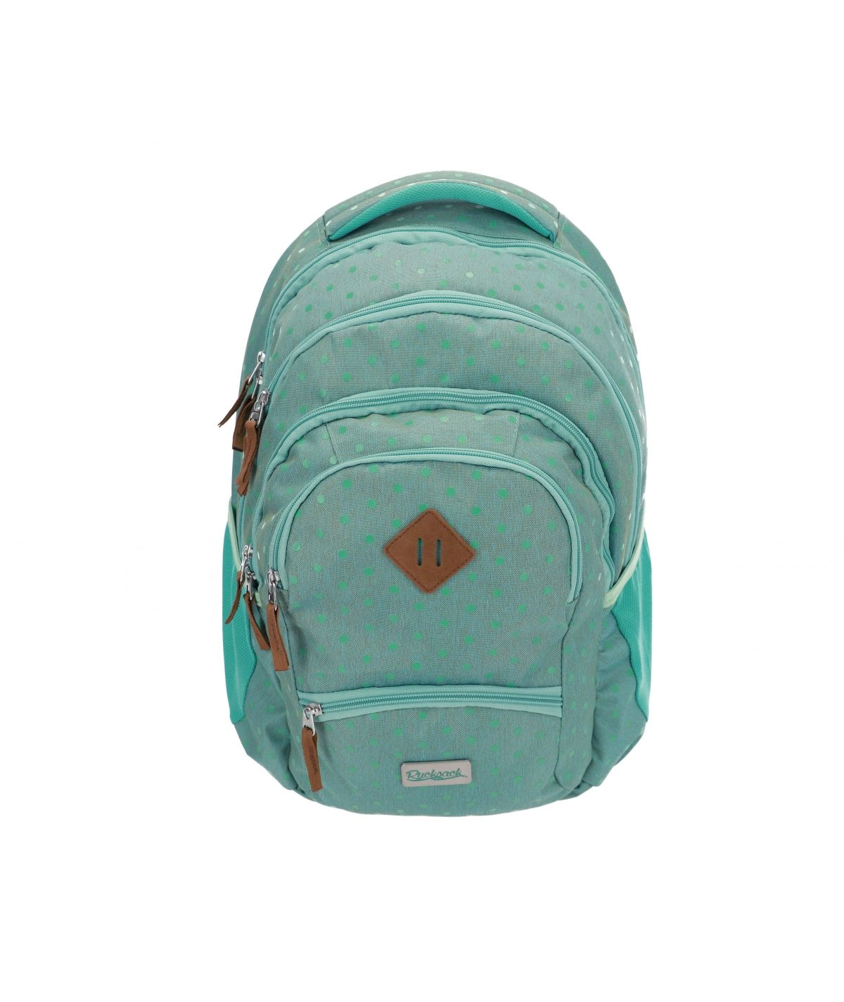 ŠKOLSKA TORBA 35L MANAL GREEN WITH GREEN FOIL DOTS 23R107S-05