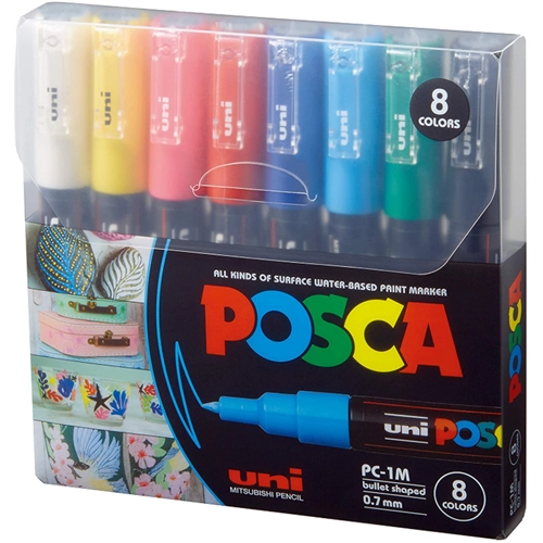 MARKERI 0.7 UNI POSCA OSNOVNE BOJE 70240 PC-1M 8/1
