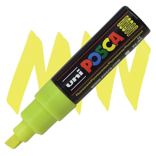 MARKER KOSI UNI POSCA FLUROSCENTNO ŽUTI PC-8K 6364