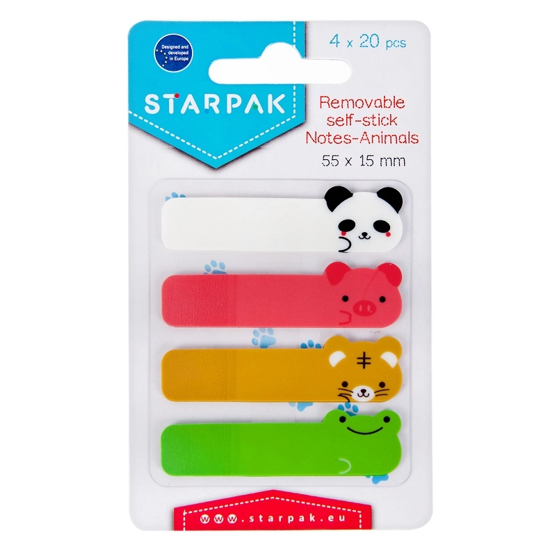 OZNAČIVAČ STRANICA 55X15 80L 4 BOJE EURO-TRADE ANIMALS 449403