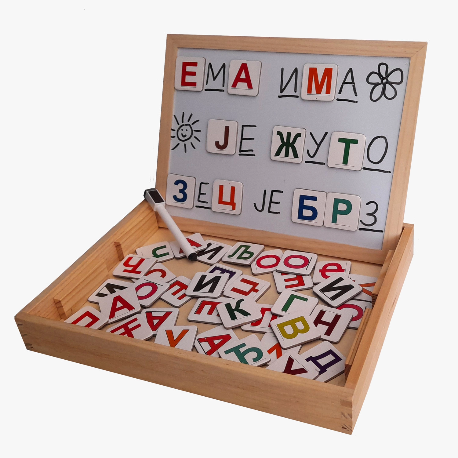 SOVA MAGNETNA AZBUKA U DRVENOJ KUTIJI 374