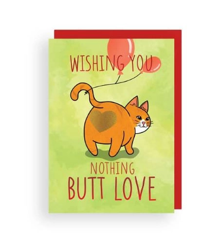 ČESTITKA NOMAD WISHING YOU NOTHING BUTT LOVE ZELENA