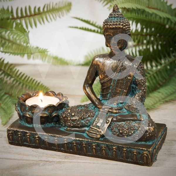 UKRASNA FIGURA BUDA WIDDOP TEA LIGHT HOLDER 16.5 CM 63052