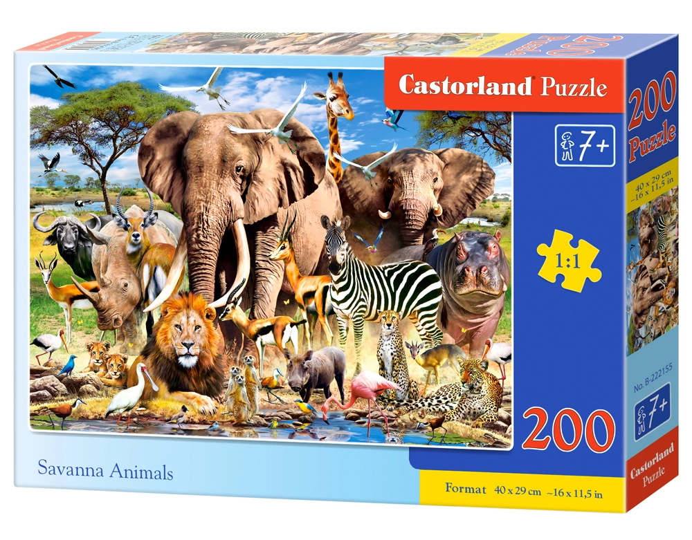 PUZZLE 200 CASTOR SAVANNA ANIMALS B-222155