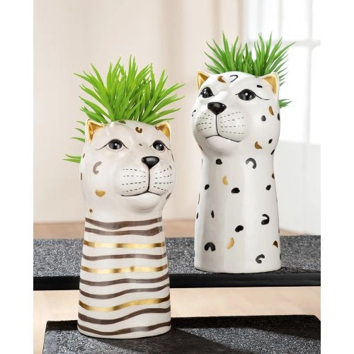 VAZA LEOPARD GILDE 12X10,5X22 CM 51893