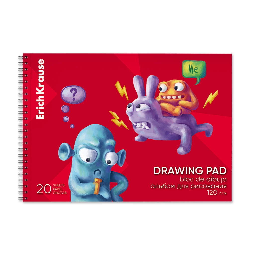 BLOK ZA CRTANJE SPIRALA A4 ERICHKRAUSE 20 LISTOVA JOLLY FRIENDS 61519